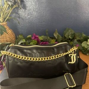 NWOT Juicy Couture Black Mini Puff Barrel Crossbody Bag